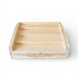 Young Living Tiered Bamboo Essential Oil Display Stand NWT